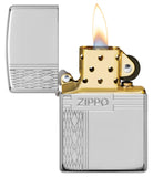 Zippo Sterling Silver Diamond Design deep-carved Armor 49551