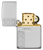 Zippo Sterling Silver Diamond Design deep-carved Armor 49551