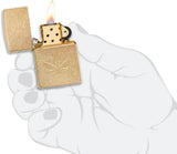 Zippo Cannabis Stamped Design Tumbled Brass 49569