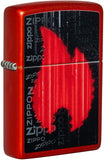 Zippo Flame Design Metallic Red 49584