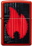 Zippo Flame Design Metallic Red 49584