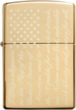 Zippo Pledge of Allegiance Design High Polish Brass 49585