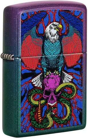 Zippo Eagle, Snake, Skull Design Iridescent 49600
