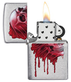 Zippo Bloody Skull Design Brushed Chrome 49603