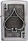 Zippo Ace of Spades Emblem Brushed Chrome 49637