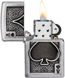 Zippo Ace of Spades Emblem Brushed Chrome 49637