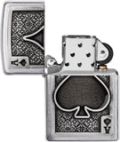 Zippo Ace of Spades Emblem Brushed Chrome 49637
