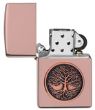 Zippo Tree of Life Emblem High Polish Rose Gold 49638