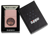 Zippo Tree of Life Emblem High Polish Rose Gold 49638