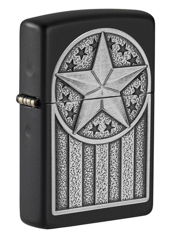 Zippo American Metal Emblem Black Matte 49639