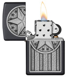 Zippo American Metal Emblem Black Matte 49639