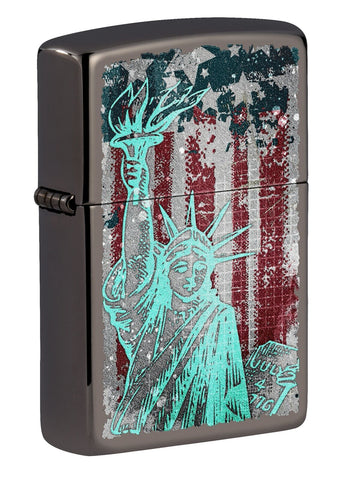 Zippo Statue Of Liberty Design Black Ice 49663