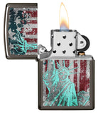 Zippo Statue Of Liberty Design Black Ice 49663
