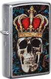 Zippo Skull King Design Street Chrome 49666