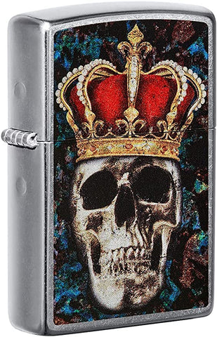 Zippo Skull King Design Street Chrome 49666