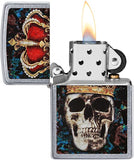 Zippo Skull King Design Street Chrome 49666