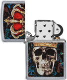 Zippo Skull King Design Street Chrome 49666