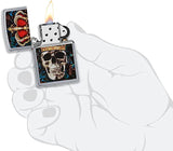 Zippo Skull King Design Street Chrome 49666