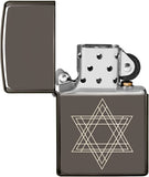 Zippo Star of David Design Black Ice 49685