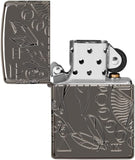 Zippo Wicca Design Armor Black Ice Deep Carved 49689