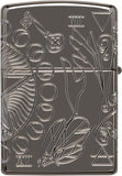 Zippo Wicca Design Armor Black Ice Deep Carved 49689