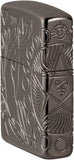 Zippo Wicca Design Armor Black Ice Deep Carved 49689