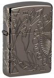 Zippo Wicca Design Armor Black Ice Deep Carved 49689