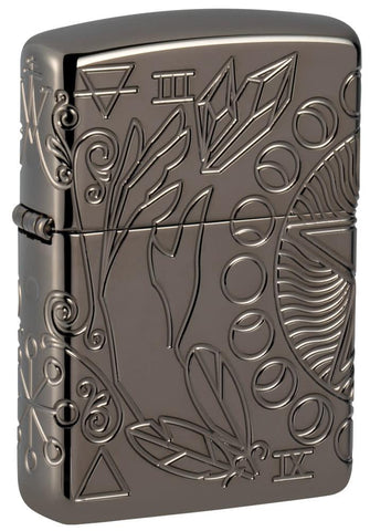 Zippo Wicca Design Armor Black Ice Deep Carved 49689