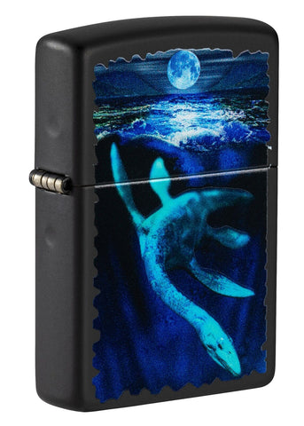 Zippo Black Light Loch Ness Design Black Matte 49697