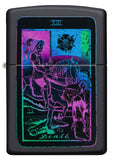 Zippo Black Light Tarot Card Design Black Matte 49698