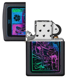 Zippo Black Light Tarot Card Design Black Matte 49698