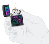 Zippo Black Light Tarot Card Design Black Matte 49698
