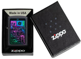 Zippo Black Light Tarot Card Design Black Matte 49698