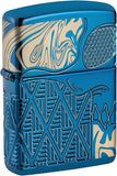 Zippo Armor High Polish Blue Skull Design 49705
