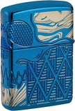 Zippo Armor High Polish Blue Skull Design 49705