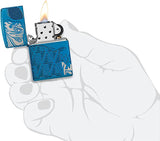 Zippo Armor High Polish Blue Skull Design 49705