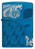 Zippo Armor High Polish Blue Skull Design 49705