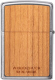 Zippo Woodchuck USA Cherry Tiger Head Brushed Chrome 49707