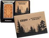 Zippo Woodchuck USA Cherry Tiger Head Brushed Chrome 49707