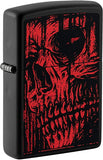 Zippo Red Skull Design Black Matte 49775