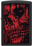 Zippo Red Skull Design Black Matte 49775
