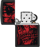 Zippo Red Skull Design Black Matte 49775
