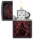 Zippo Spider Design Texture Print Black Matte 49791