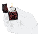 Zippo Spider Design Texture Print Black Matte 49791