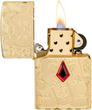 Zippo Lucky Cat Design Armor High Polish Brass 49802