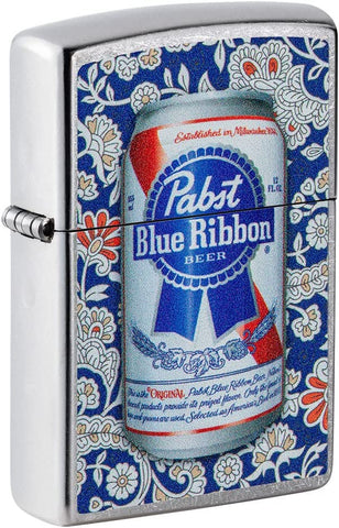 Zippo Pabst Blue Ribbon Can Street Chrome 49821