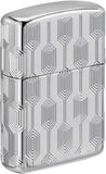 Zippo Stylish Pattern MultiCut Deep Carve High Polish Chrome Armor 49881