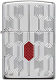 Zippo Stylish Pattern MultiCut Deep Carve High Polish Chrome Armor 49881