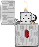 Zippo Stylish Pattern MultiCut Deep Carve High Polish Chrome Armor 49881