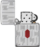 Zippo Stylish Pattern MultiCut Deep Carve High Polish Chrome Armor 49881